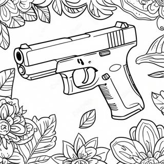 Realistic Glock Handgun Coloring Page 46154-38446