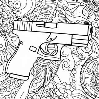 Realistic Glock Handgun Coloring Page 46154-38447