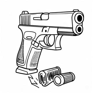 Realistic Glock Handgun Coloring Page 46154-38448