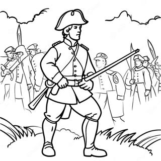 Colonial Soldier In Battle Coloring Page 46194-38477