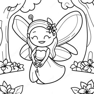 Enchanting Fairy In A Magical Forest Coloring Page 46214-38498