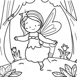 Enchanting Fairy In A Magical Forest Coloring Page 46214-38499