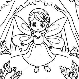 Enchanting Fairy In A Magical Forest Coloring Page 46214-38500