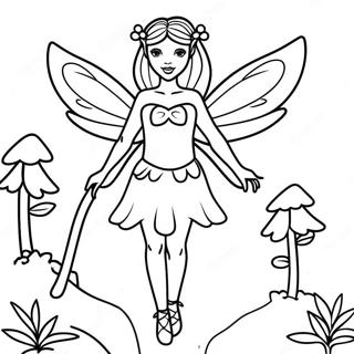 Mystical Black Fairy In Enchanted Forest Coloring Page 46224-38501