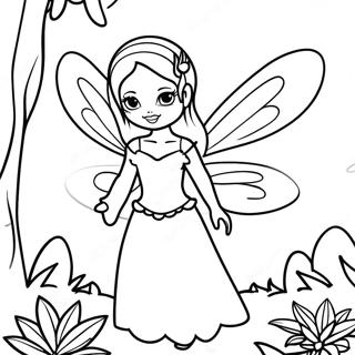 Mystical Black Fairy In Enchanted Forest Coloring Page 46224-38502