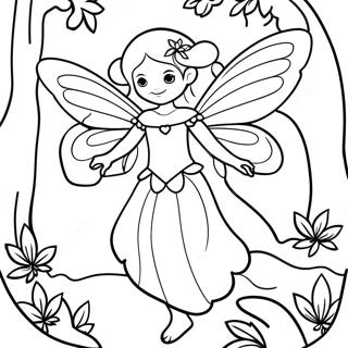 Mystical Black Fairy In Enchanted Forest Coloring Page 46224-38504