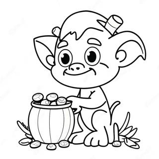 Mischievous Goblin With Treasure Coloring Page 46234-38509