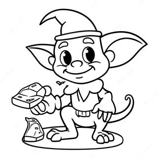 Mischievous Goblin With Treasure Coloring Page 46234-38510