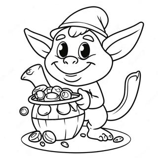 Mischievous Goblin With Treasure Coloring Page 46234-38511