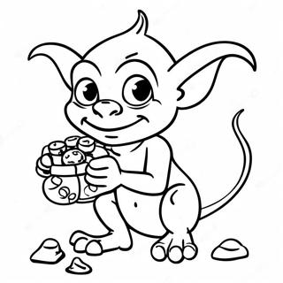 Mischievous Goblin With Treasure Coloring Page 46234-38512