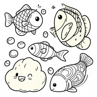 Colorful 5 Loaves And 2 Fish Scene Coloring Page 46254-38527