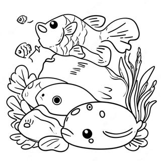 Colorful 5 Loaves And 2 Fish Scene Coloring Page 46254-38528