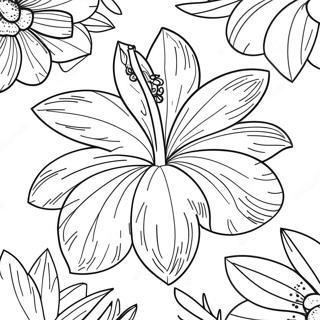 Tropical Flower Realistic Coloring Page 46283-38548