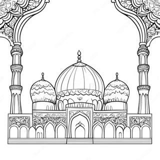 Colorful Mosque Coloring Page 46294-38556