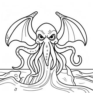 Cthulhu Rising From The Ocean Coloring Page 46304-38565