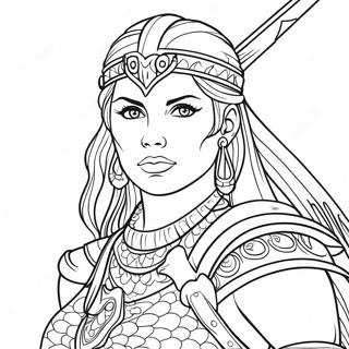 Female Warrior Coloring Page 46333-38586