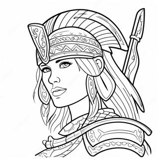 Female Warrior Coloring Page 46333-38587