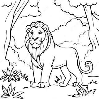 Majestic Lion In The Jungle Coloring Page 46374-38625