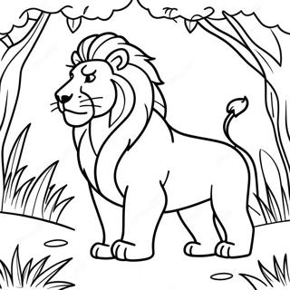 Majestic Lion In The Jungle Coloring Page 46374-38627