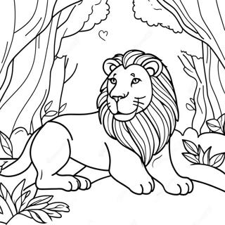 Majestic Lion In The Jungle Coloring Page 46374-38628