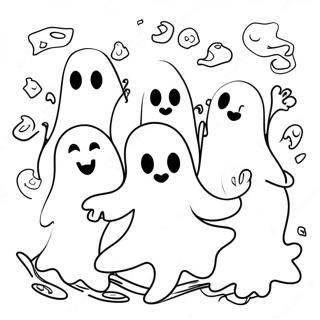 Spooky Ghosts Doodle Art Coloring Page 46384-38630