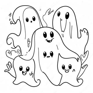 Spooky Ghosts Doodle Art Coloring Page 46384-38631