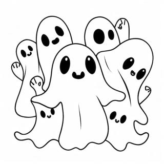 Spooky Ghosts Doodle Art Coloring Page 46384-38632