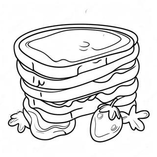 Peanut Butter And Jelly Sandwich Coloring Page 46393-38635