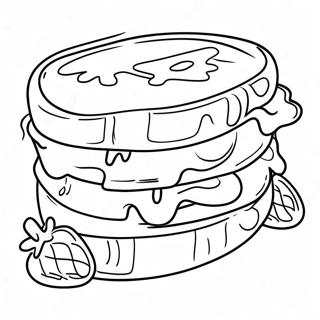 Peanut Butter And Jelly Sandwich Coloring Page 46393-38636