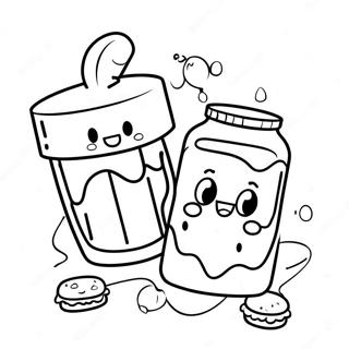 Cute Peanut Butter And Jelly Characters Coloring Page 46394-38637