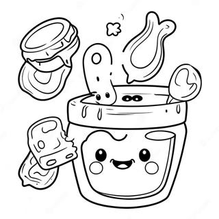 Cute Peanut Butter And Jelly Characters Coloring Page 46394-38638