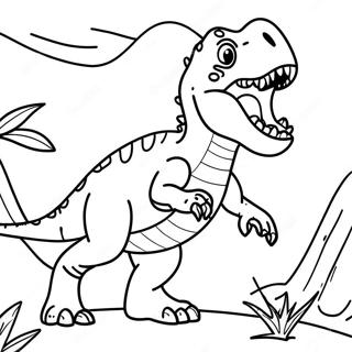 T Rex Roaring Dinosaur Coloring Page 46414-38654