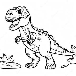 T Rex Roaring Dinosaur Coloring Page 46414-38655