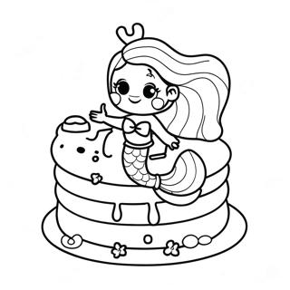 Mermaid Cake Coloring Page 46433-38667