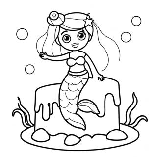 Underwater Mermaid Cake Coloring Page 46434-38678