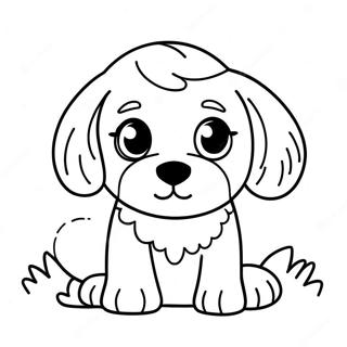 Cute Cavapoo Puppy Coloring Page 46444-38671