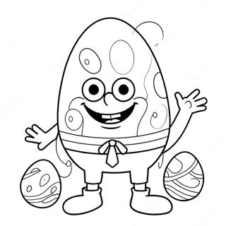 Spongebob With Easter Eggs Coloring Page 46454-38685