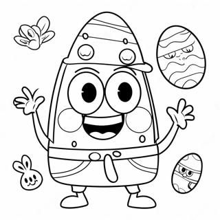 Spongebob With Easter Eggs Coloring Page 46454-38686