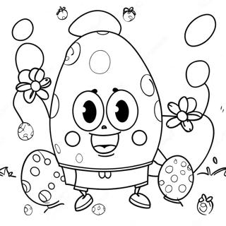 Spongebob With Easter Eggs Coloring Page 46454-38687