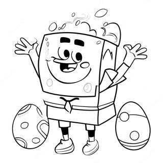 Spongebob With Easter Eggs Coloring Page 46454-38688