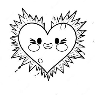 Emo Broken Heart Coloring Page 46463-38691