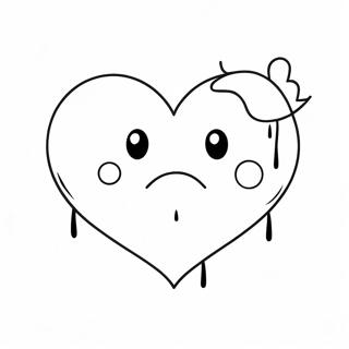 Sad Emo Broken Heart With Tears Coloring Page 46464-38694