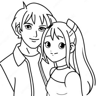 Anime Couple Coloring Pages