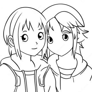 Anime Couple Coloring Page 46493-38707