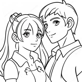 Anime Couple Coloring Page 46493-38708