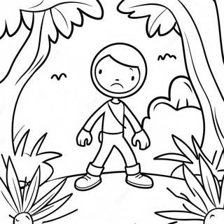 Adventurous Stickman In Jungle Coloring Page 46514-38730