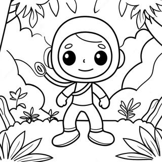 Adventurous Stickman In Jungle Coloring Page 46514-38731