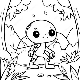 Adventurous Stickman In Jungle Coloring Page 46514-38732