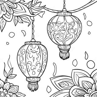 Tangled Lanterns Coloring Page 46573-38771