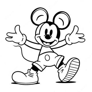 Mickey Mouse Dancing In Colorful Shorts Coloring Page 46584-38797